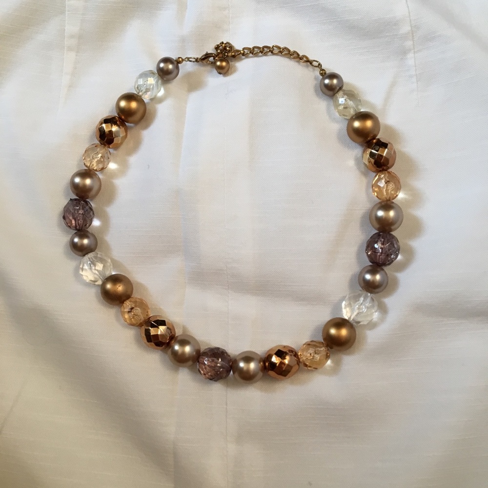 Brown multicolored fashion necklace